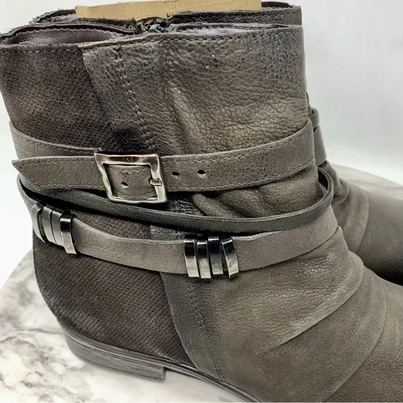 NWOT Miz Mooz Scarborough Multi Strap Olive/Brown Booties 39 Wide Moto Edgy Boho - Picture 9 of 16
